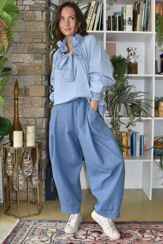 Paloma Poet Blouse Celeste Blue